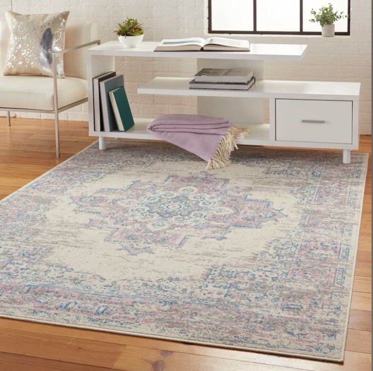 Nourison Home Area Rugs Nourison Grafix 3'9" x 5'9" Ivory Pink Vintage Indoor Rug