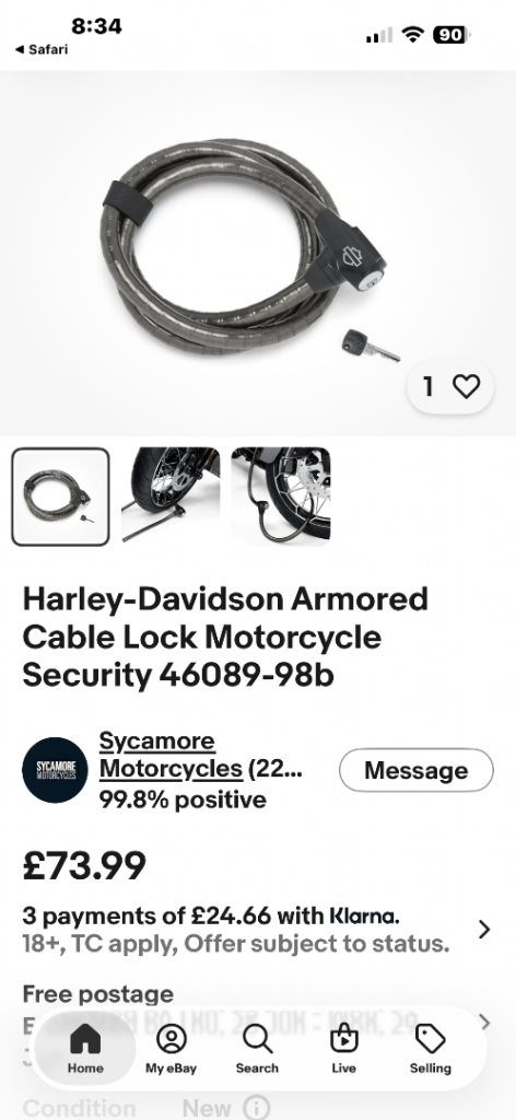 Harley davidson security lock 