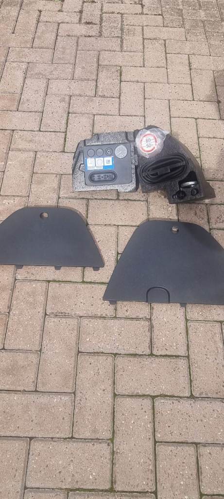 Vauxhall Corsa D Boot Side Trims, Genuine GM Tyre Inflator,Tool Kit & Lock Bolts