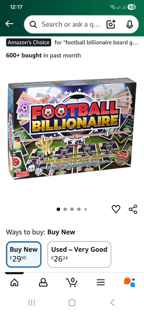 Football Billionaire Board Game 