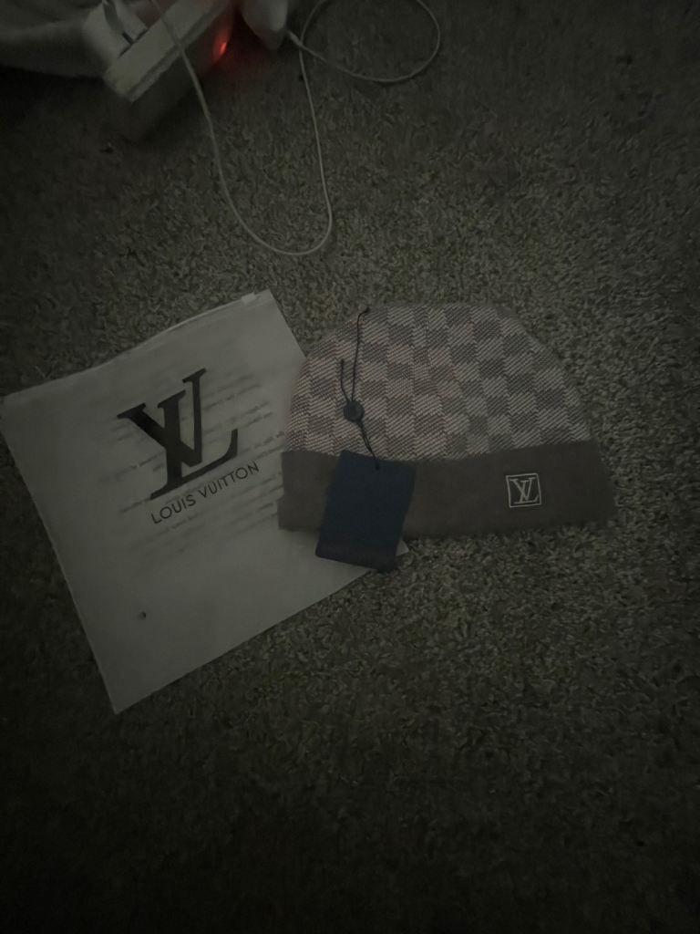 Grey Louis Vuitton beanie 