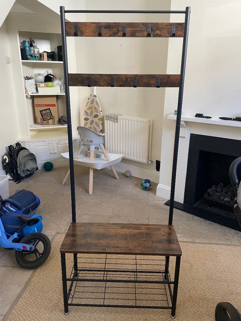 Hallway Coat Rack with Shoe Bench and Storage – As Good As New