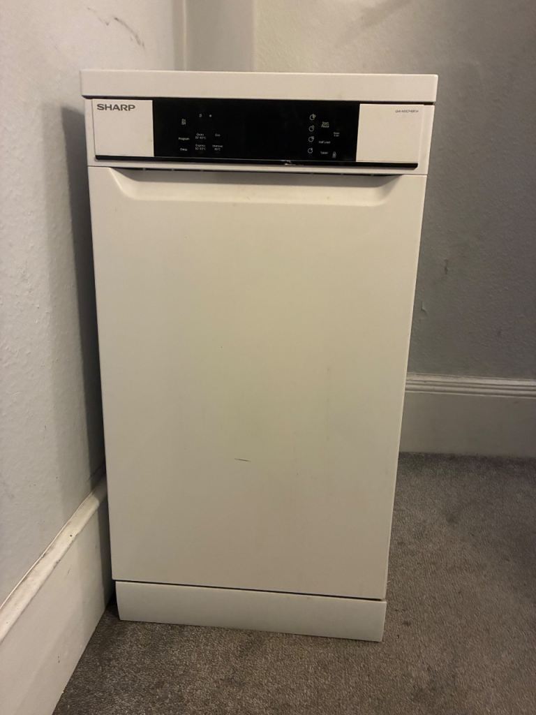 SHARP Slimline Dishwasher - White, Fully Working