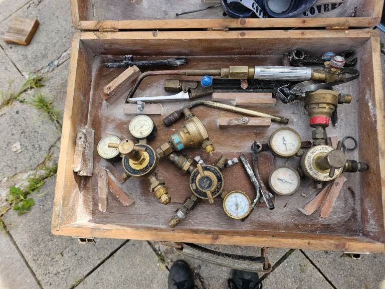 Vintage Oxy-Acetylene Welding/Cutting Torch Kit with Gauges