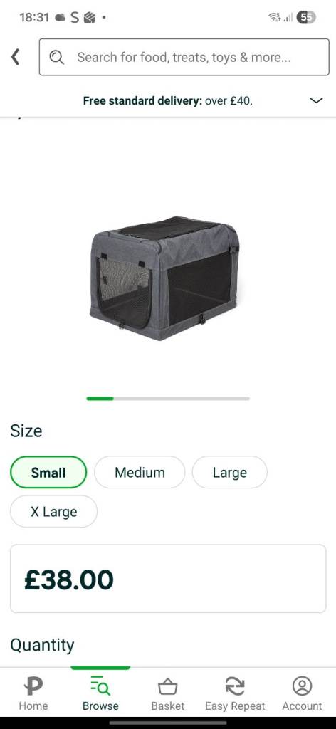 Pets at Home Soft Sided Folding Crate 