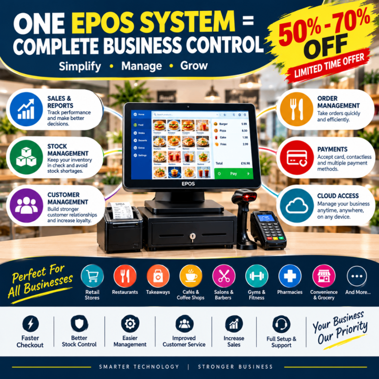 Complete EPOS Business Setup | Till + Cash Drawer + Printer + Scanner | 50–70% OFF
