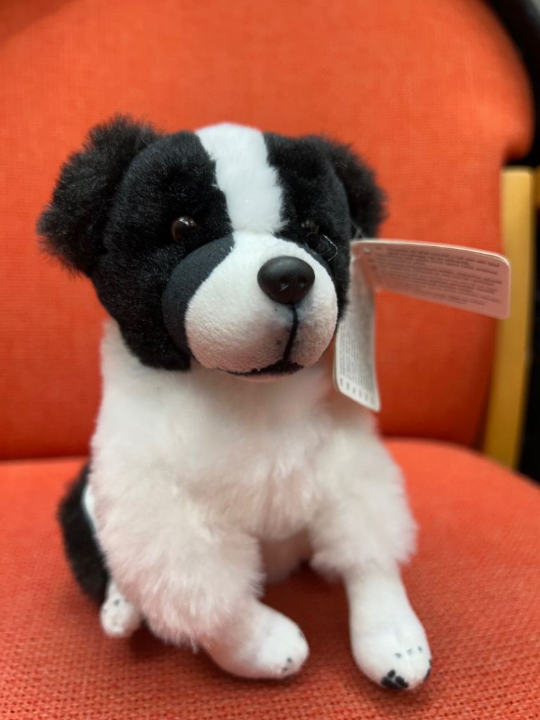 Cute Black and White Puppy Dog Soft Toy - New with Tags