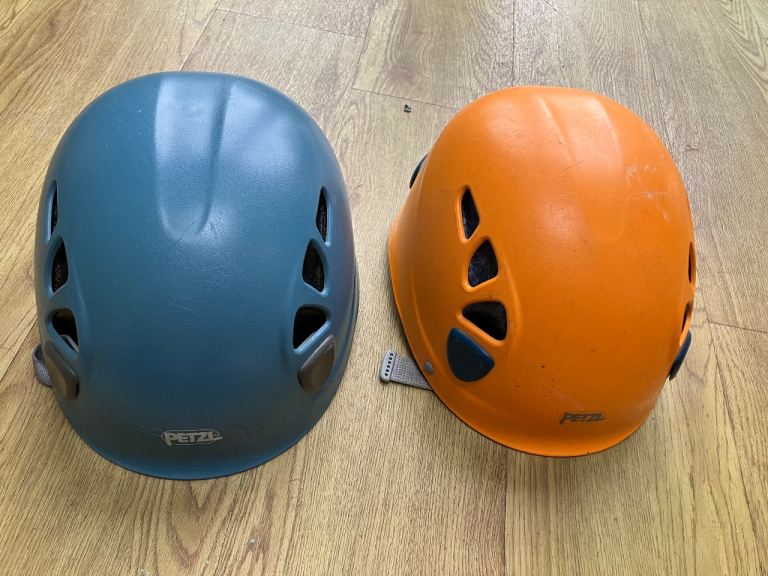 Two Petzl Climbing Helmets 