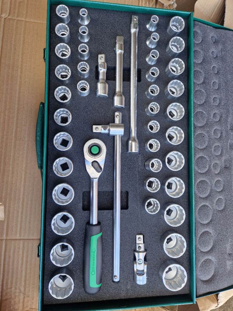 Stahlwille 96030107 1/2 inch Quick Release Socket Set 10 - 34 mm Ratchet, Germany. 