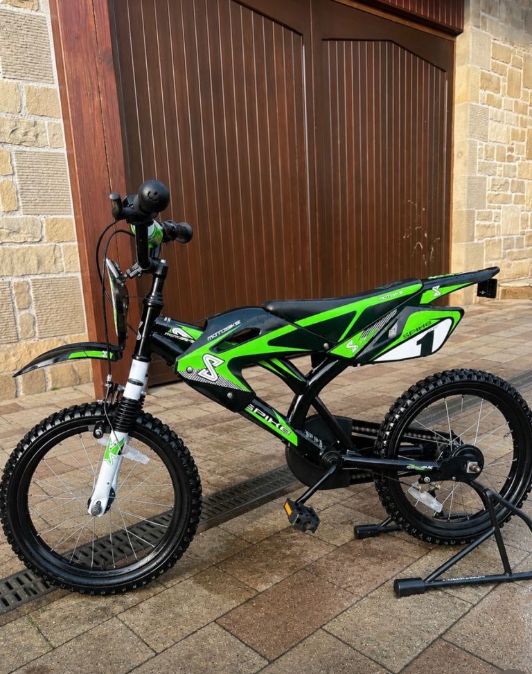 Kids Green Motocross Style cycle  Bike