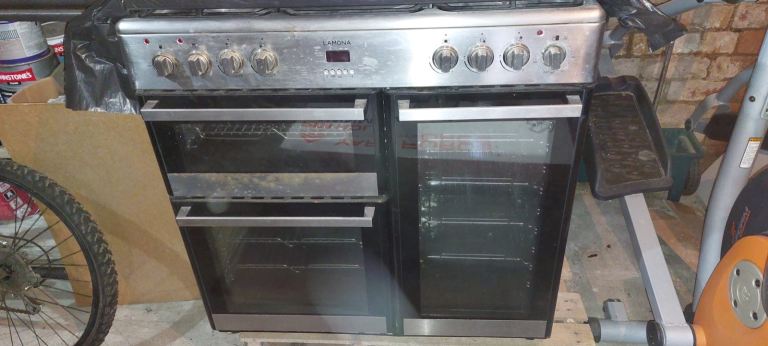 Lamona Stainless Steel Double Oven & 5-Burner Hob Cooker – Good Condition