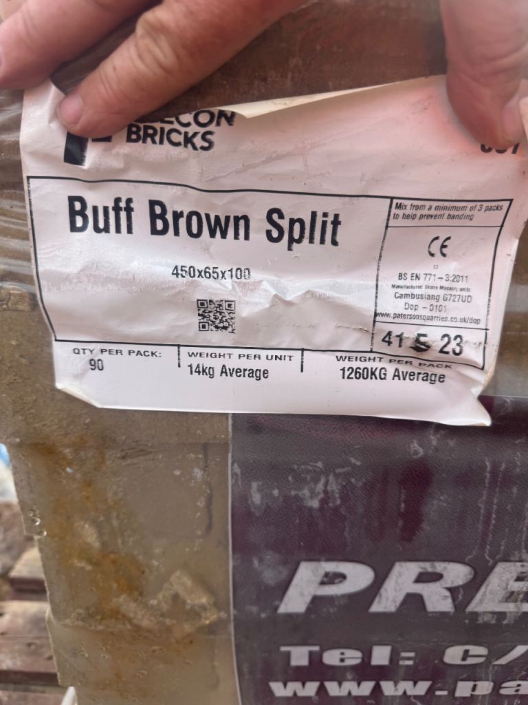 PRECON FACING BRICKS Buff Brown Split Bricks - New Pallets
