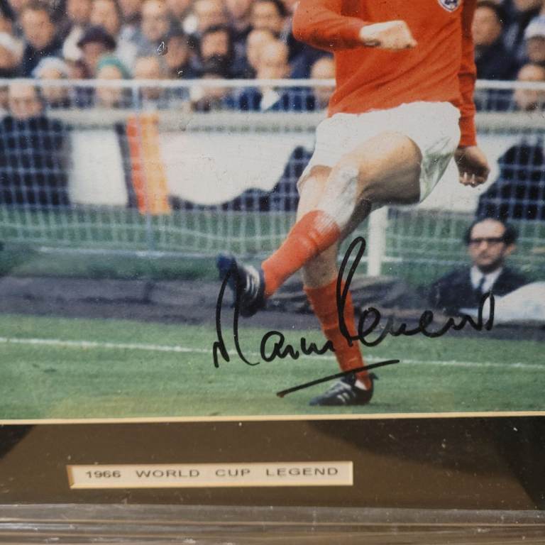 SIGNED Martin Peters1966 World Cup Winner 54cm x 50cm inc Frame 