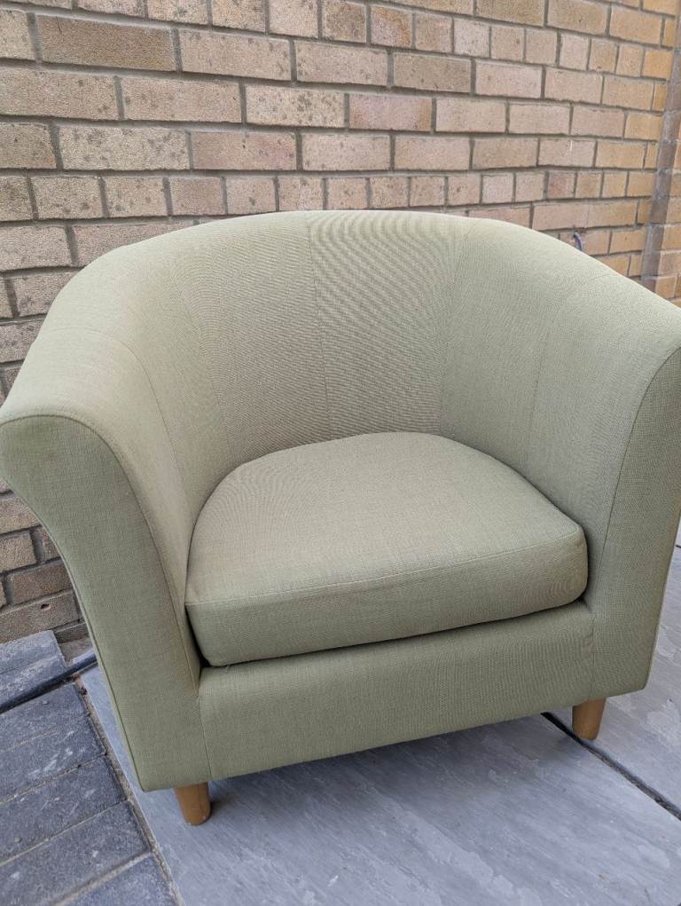 Sage green tub chair - free to collector 
