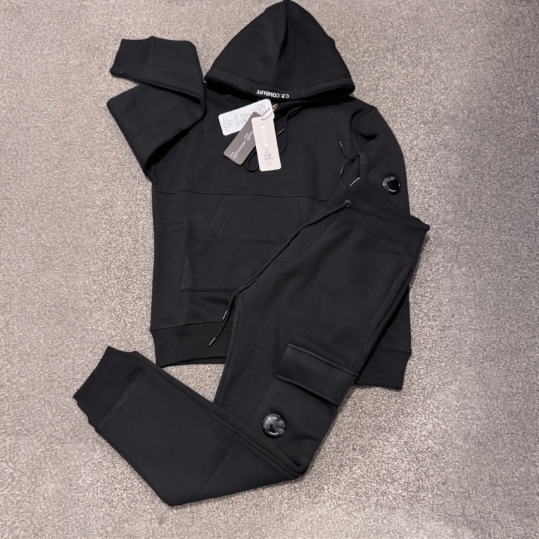 Cp Company Heavyweight Lens Tracksuit - Grey & Black - All Sizes 