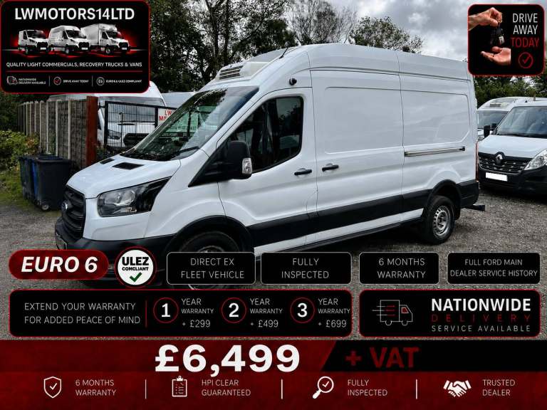 FORD TRANSIT 2.0 ECOBLUE LEADER L3H3 LWB THERMO KING FRIDGE FREEZER 2021 71 REG