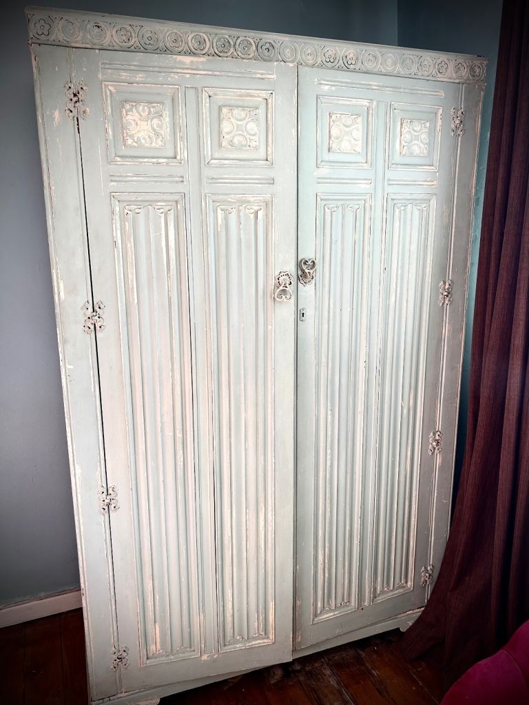 Shabby chic mint green wardrobe