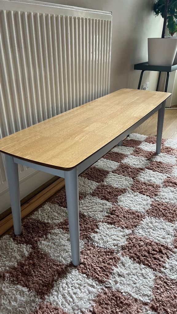 Wooden Bench with Grey Legs – Good Condition