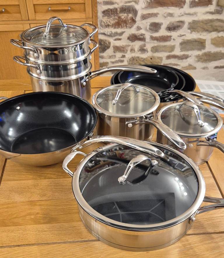 Procook Professional Stainless Steel Pans and Frying Pan Set - Induction Hob