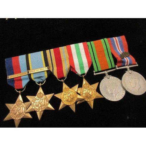 6 x British WW2 Medals FR&G, Italy, Africa, 1939-1945 Stars +Defence & War Medal