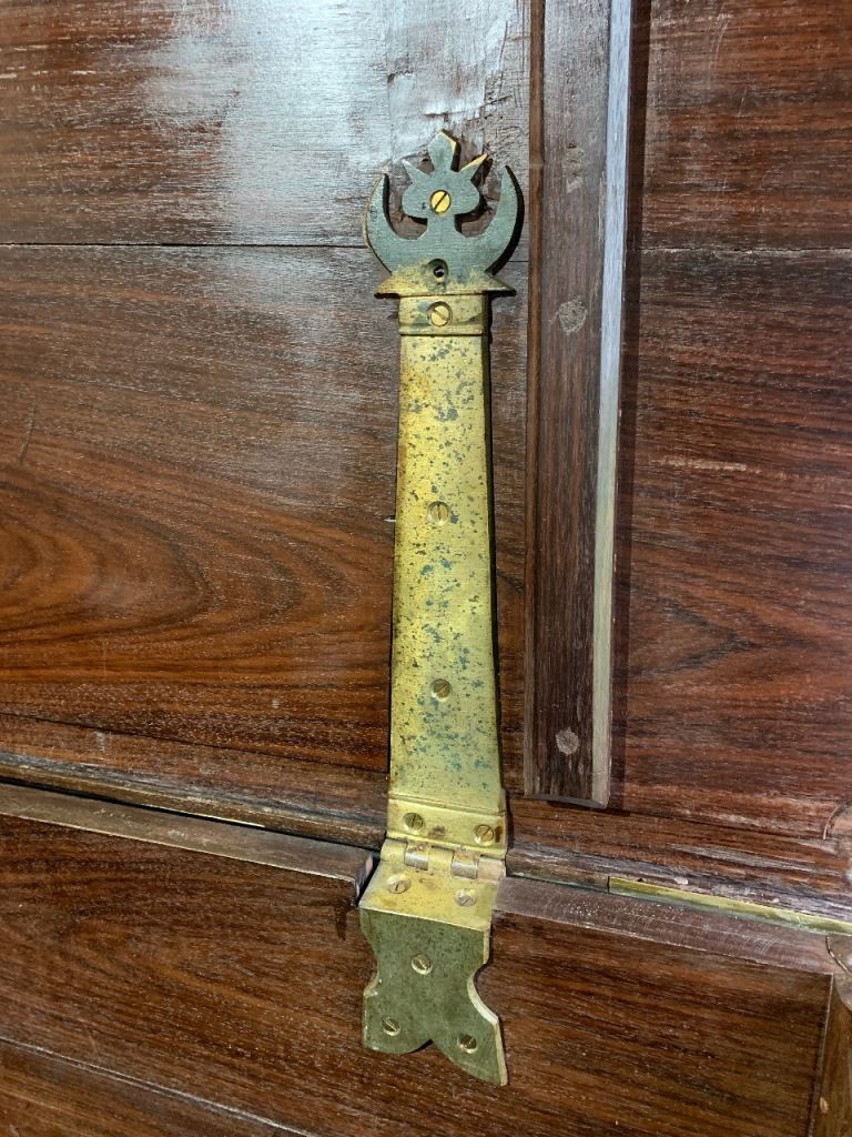 Anglo Indian Antique Style Solido I’m Rosewood & Brass Dowry Chest Blanket Box Storage Trunk