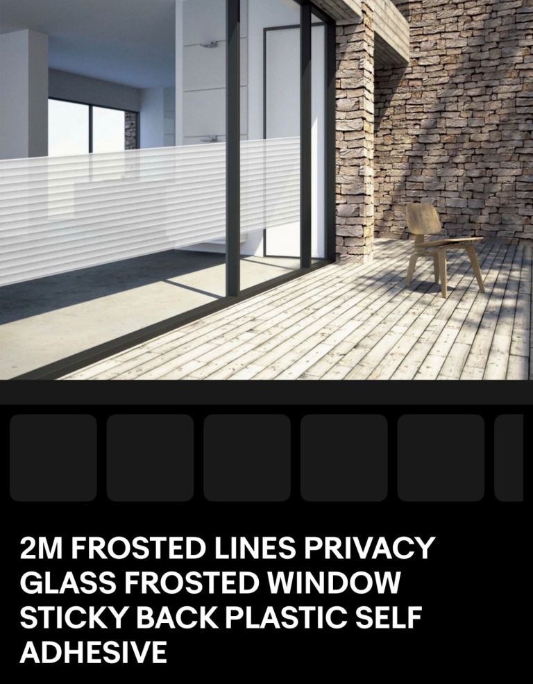 2M FROSTED LINES PRIVACY GLASS FROSTWD WONDOW 