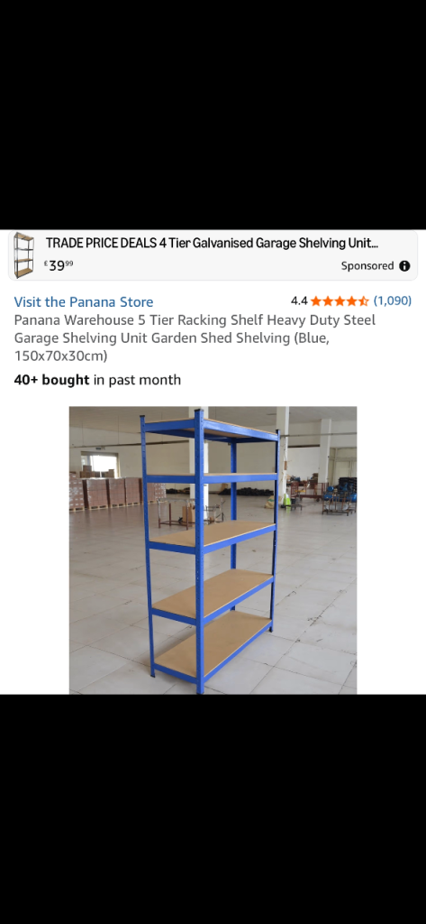 5 tier racking metal wooden new 