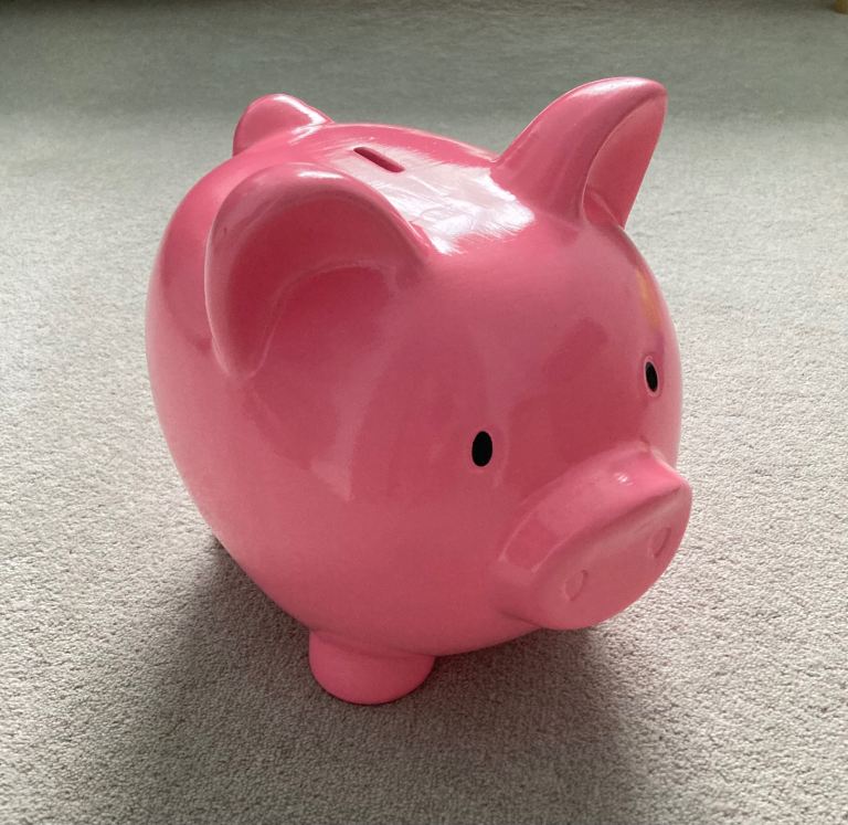 Large Ceramic Pink Piggy Bank