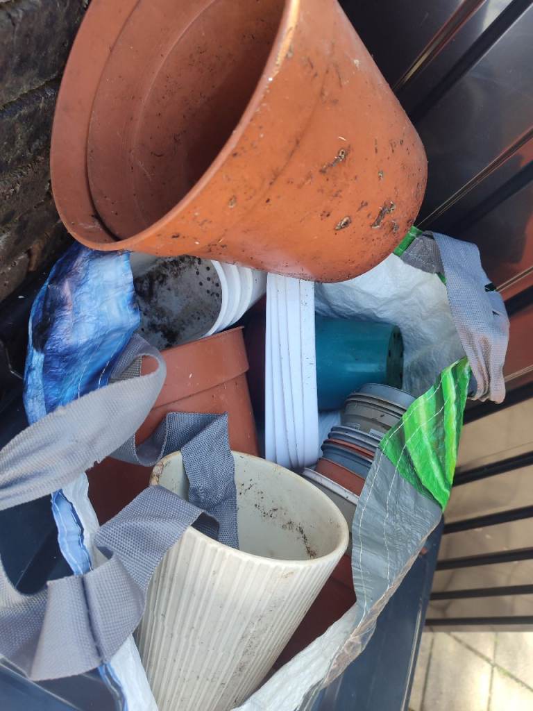 Assortment of different sized plant pots.