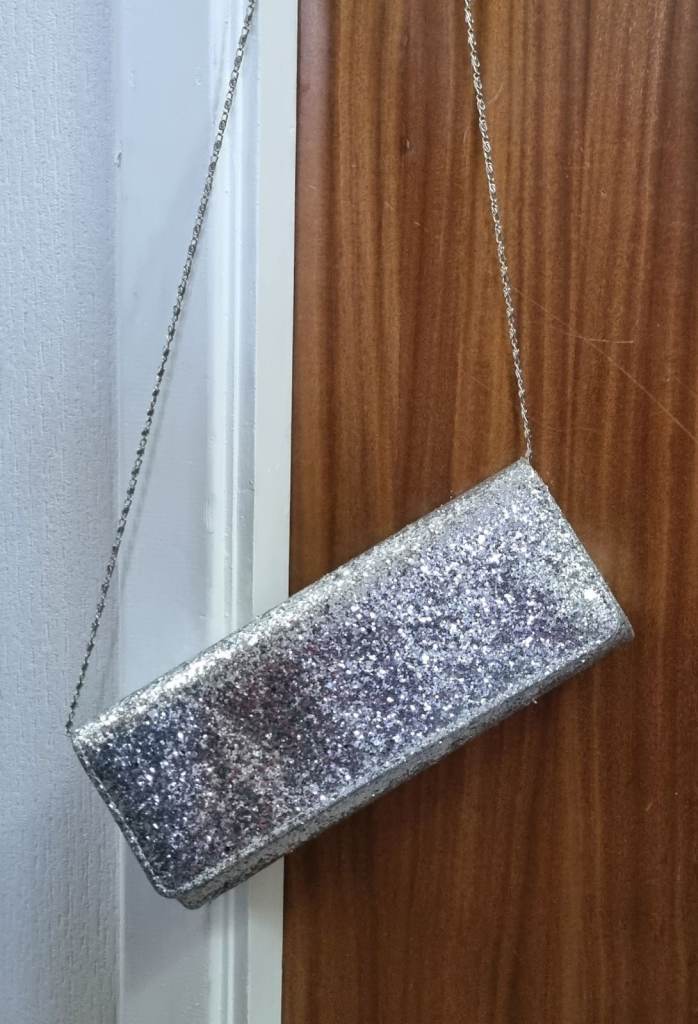 Silver Glitter Evening Bag