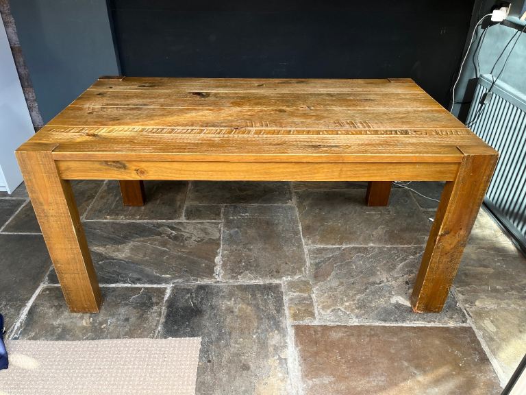Solid Wood Extending Dining Table – Rustic Finish