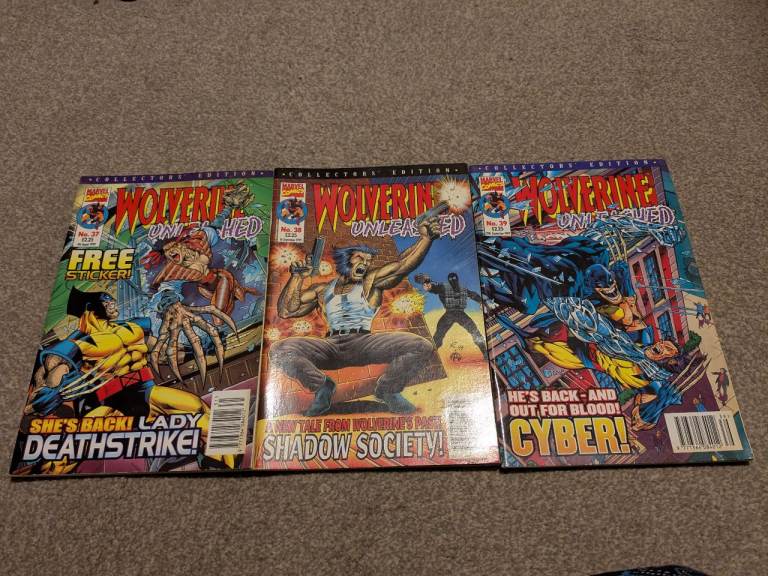 Wolverine Unleashed  #37 , #38 &  #39 Marvel Comics Collection 1999