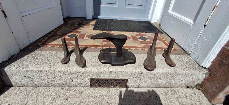 Vintage Cast Iron Cobblers Lasts and Stand