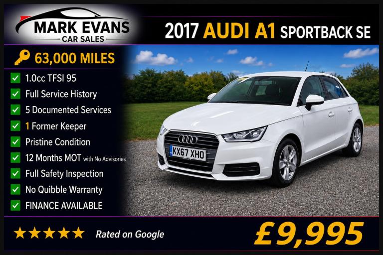 2017 Audi A1 1.0 TFSI SE 5dr HATCHBACK Petrol Manual