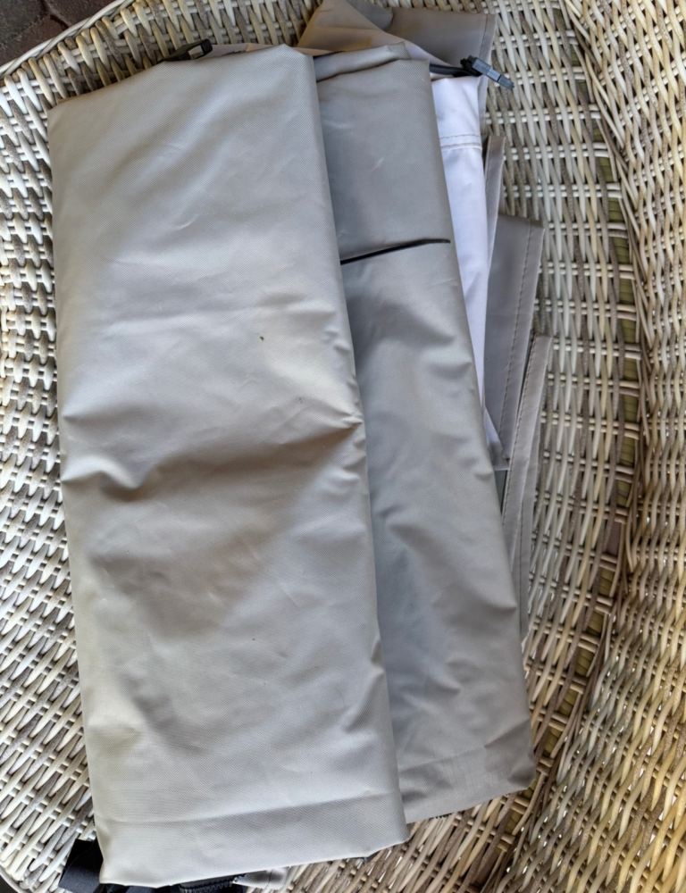 Gazebo awning marquee 6m x 3m taupe heavy duty hex 50 60 mm with all side panels 