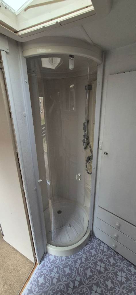 Complete shower cube for camper caravan motorhome.