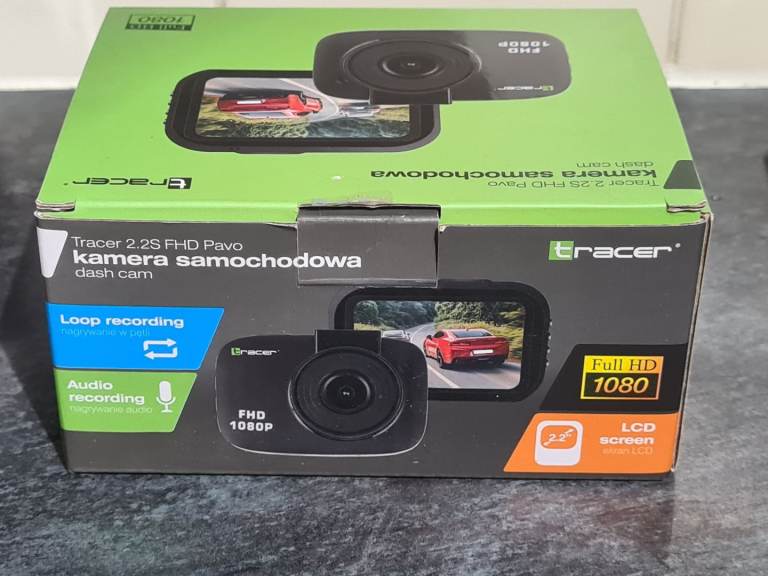 Dash cam with box and manual 