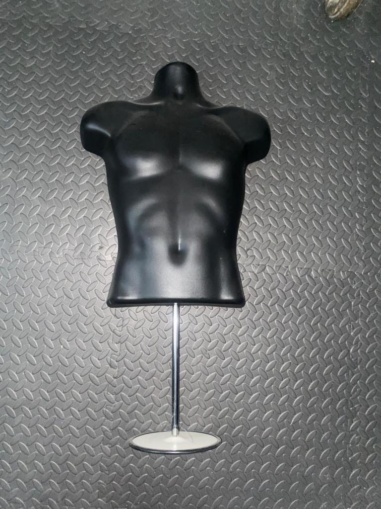 Black Male Mannequin Torso Display on Stand