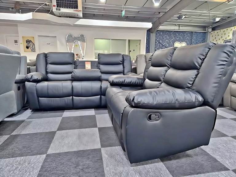 🚚 Elegant Roma Recliner Corner Sofa & 3+2 Seater Real Leather 25% OFF Best Deal