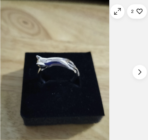 cat silver ring 925 adjustable