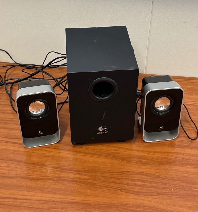 image for Logitech LS21 PC Computer Stereo Speaker System 3.5mm Aux Subwoofer