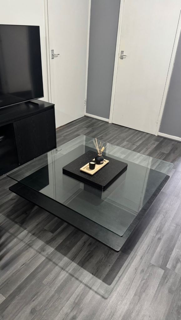 Glass Black Coffee Table – Great Condition - ONLY £100!