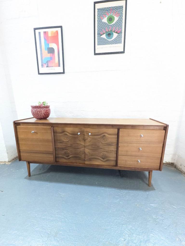 Retro Mid Century Teak Walnut Sideboard