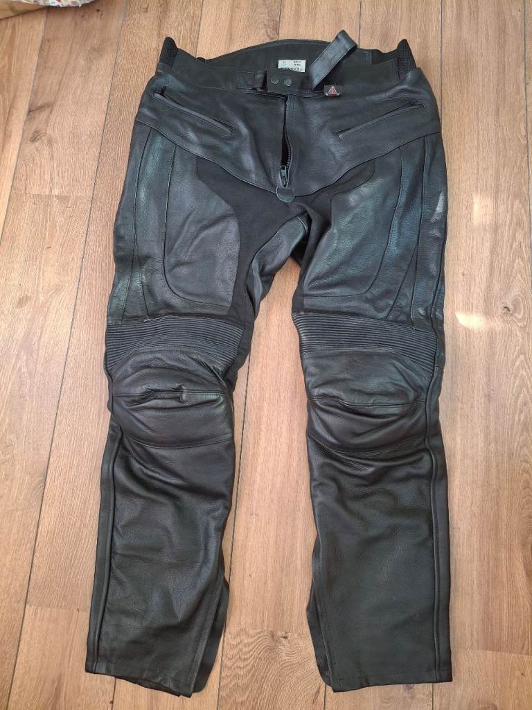 Motorbike jeans,  black leather 