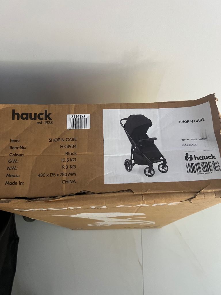 Hauck Shop N Care Pushchair/Buggy - Black, New in Box