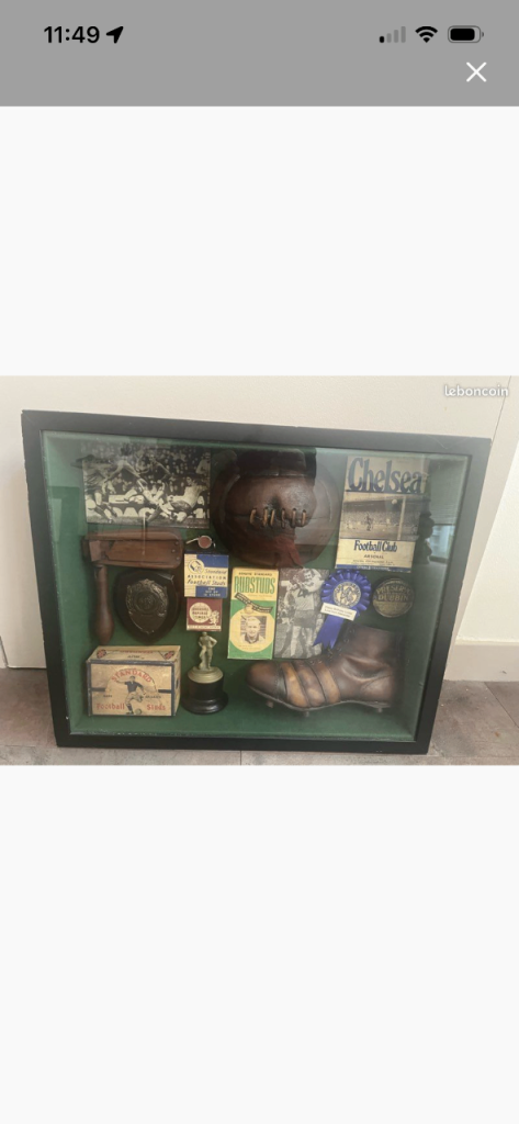 Rare Vintage English Football Display Case – Original 1969 Memorabilia –