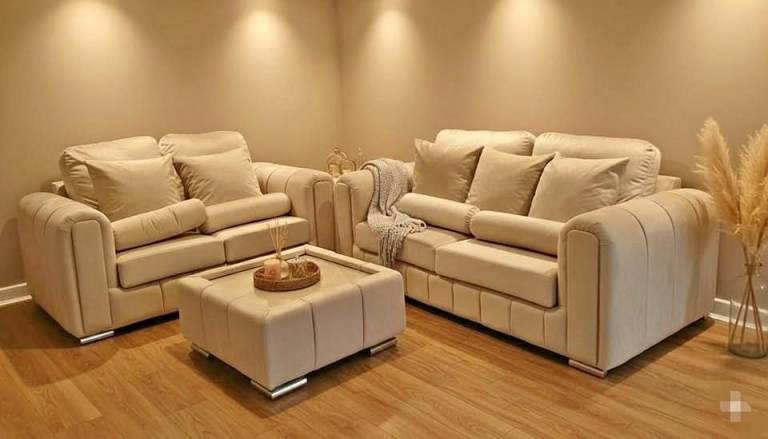 📞 STUNNING STYLISH BRAND NEW LILY PANEL LINE SOFA CORNER & 3+2 SEATER REAL LEATHER BEST PRICE