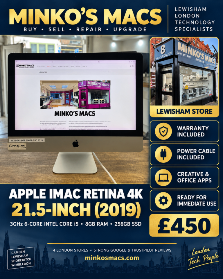 Apple iMac Retina 4K 21.5in 2019 i5 8GB 256GB SSD Computer Warranty