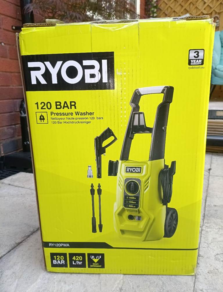 New RYOBI 120 BAR Pressure Washer – Unused in Box