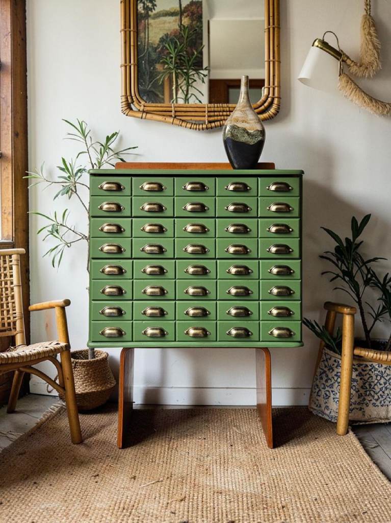 Solid Pine Apothecary Chest of Drawers